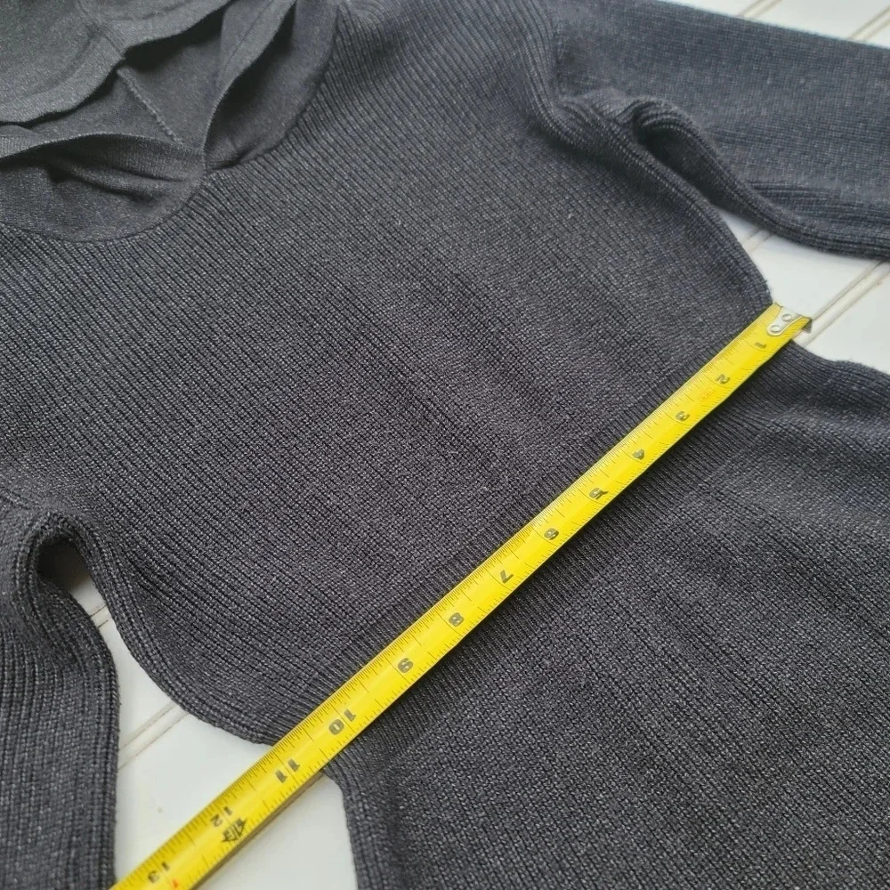 Danna Belle Hooded Sweater Dresses Girls Ribbed Charcoal Gray Long Sleeve Sz 12
